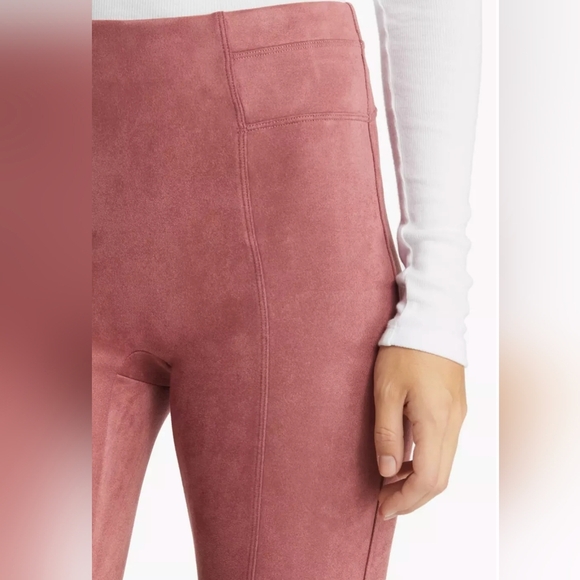 Spanx Faux Suede Leggings in Rich Rose | NWOT - Picture 3 of 5